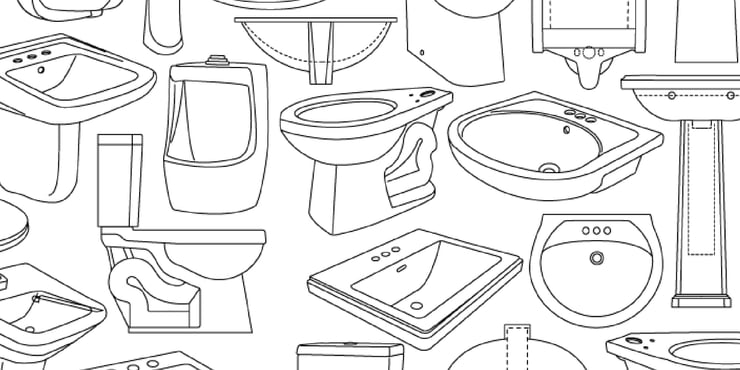 Contrac Sketches of Bathroom Plumbing 