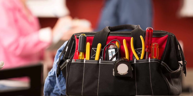 contractor workbag with small tools