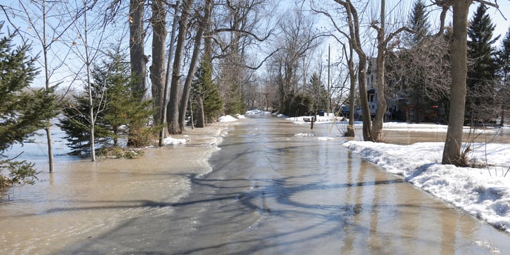 Winter Spring Flooding Streets